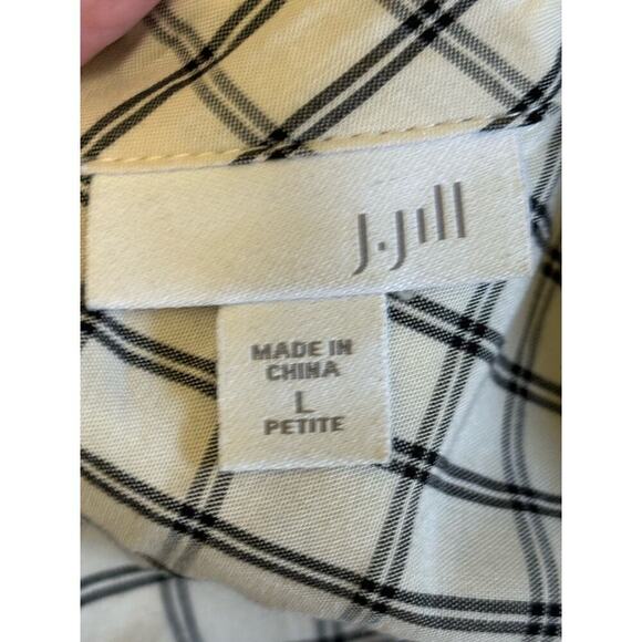 J. Jill white/black windowpane check tunic, large petite, office, classic - Picture 5 of 6